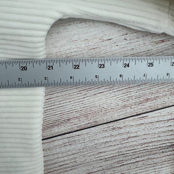 Madewell Texture & Thread Velour Corduroy Mockneck Top Womens Small Ivory White - Picture 11 of 13